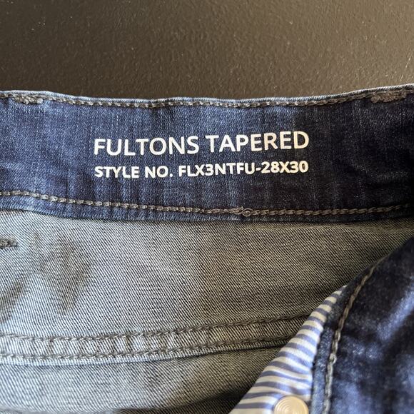 Mugsy Jeans 28x30 (Hem 26.5") Blue Fultons Tapered Dark Wash Stretch FLX3NTFU - Picture 6 of 15